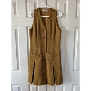 Vintage Young Pendleton Girls 100% Virgin Wool Button Pleated Dress Size 11-12